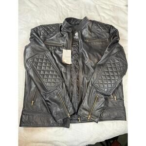 Men's Black Quilted Slim Leather Jacket Biker Style Real Lambskin Leather Jacket